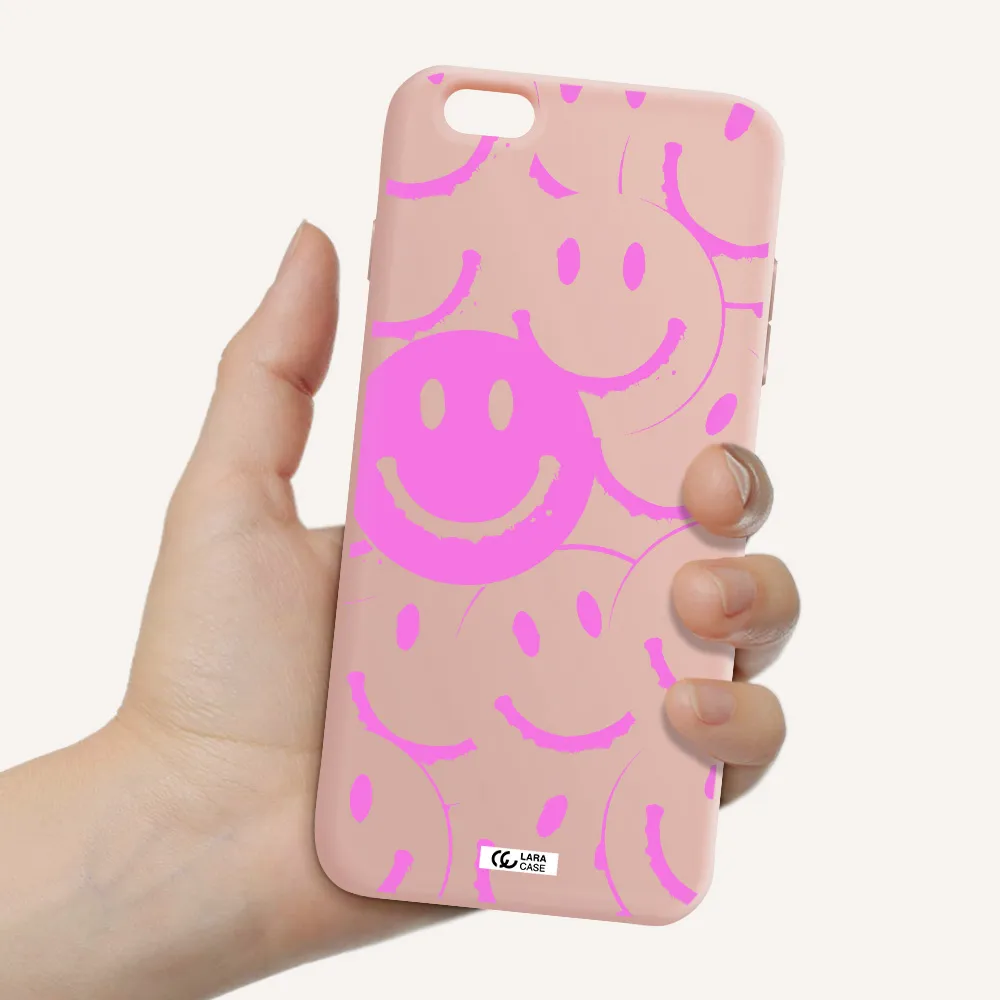 Smile Purple Apple iPhone 6S Silicone pastel pink Case