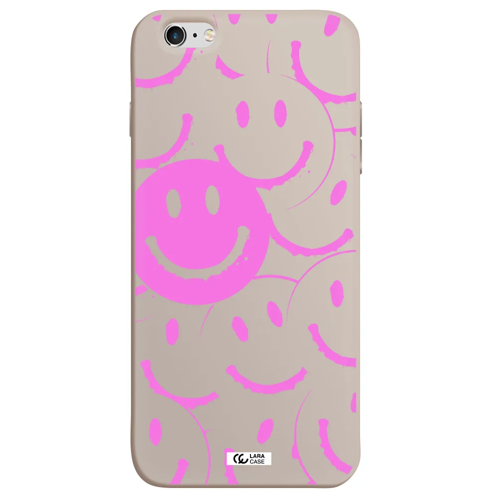 Smile Purple Apple iPhone 6S Silicone Stone Case