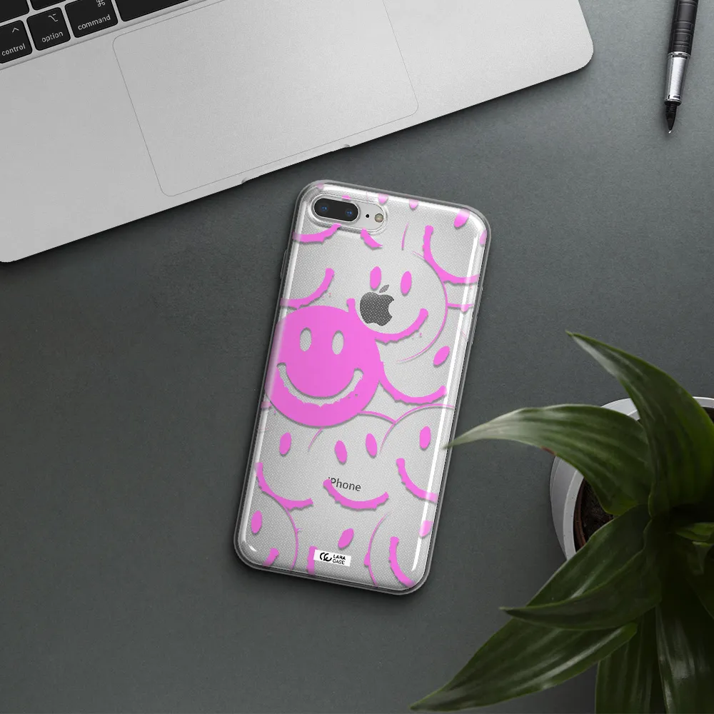 Smile Purple Apple iPhone 7 plus Clear TPU Case