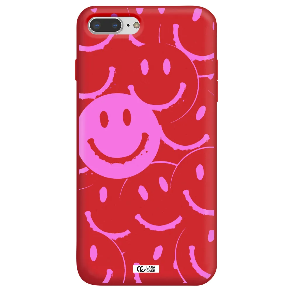 Smile Purple Apple iPhone 7 plus Silicone Imperial Red Case