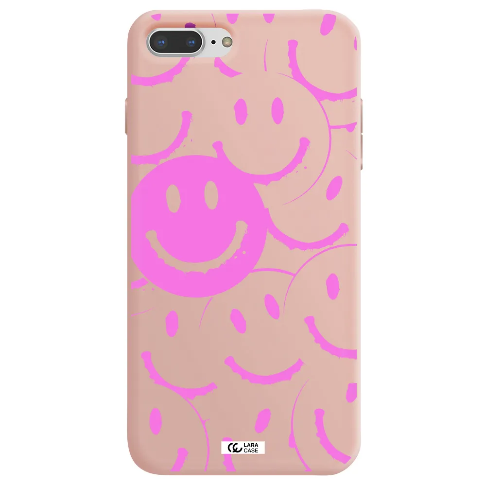 Smile Purple Apple iPhone 7 plus Silicone pastel pink Case