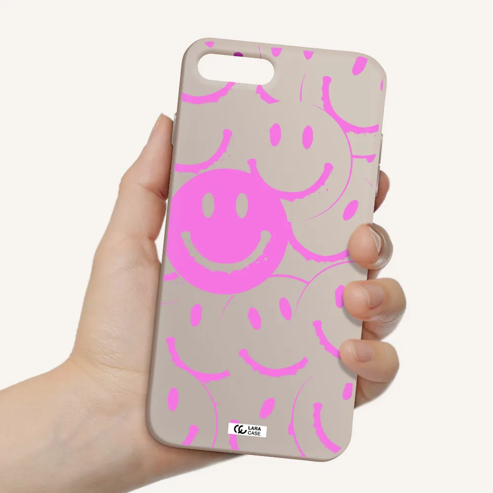 Smile Purple Apple iPhone 7 plus Silicone Stone Case