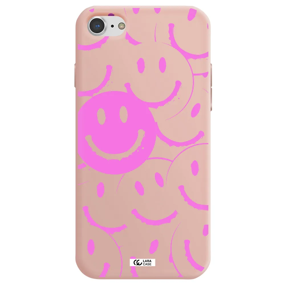 Smile Purple Apple iPhone 7 Silicone pastel pink Case