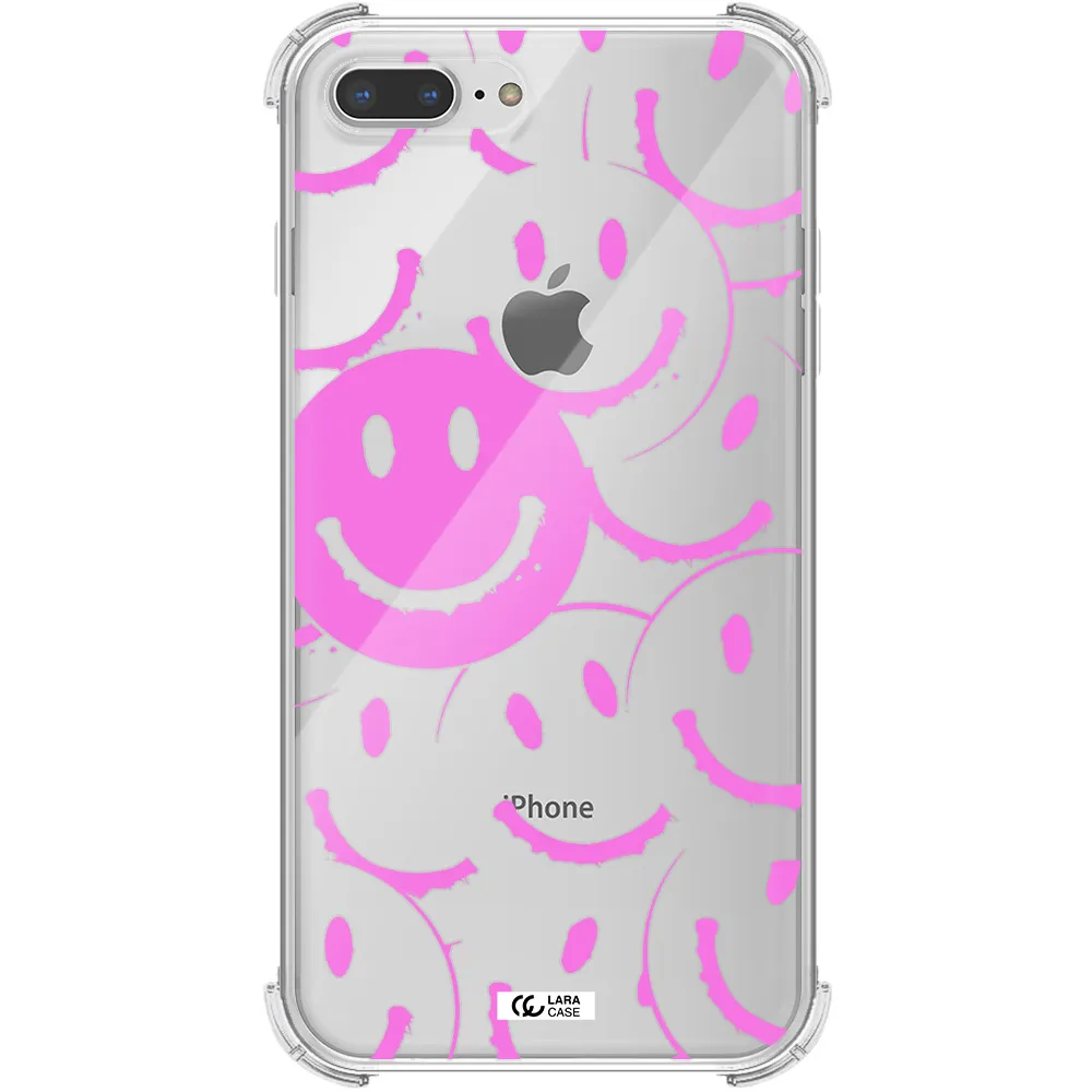 Smile Purple Apple iPhone 8 plus Clear PC Case