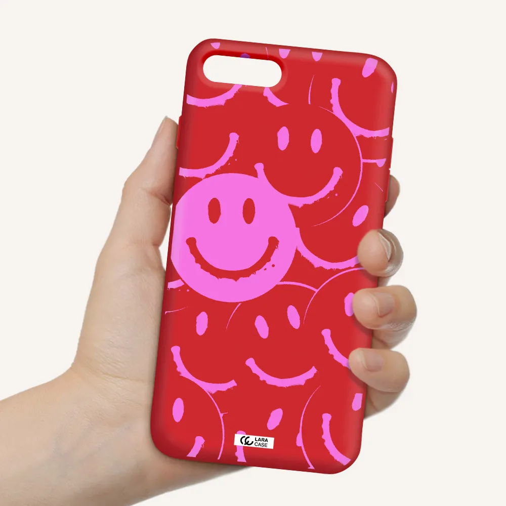Smile Purple Apple iPhone 8 plus Silicone Imperial Red Case