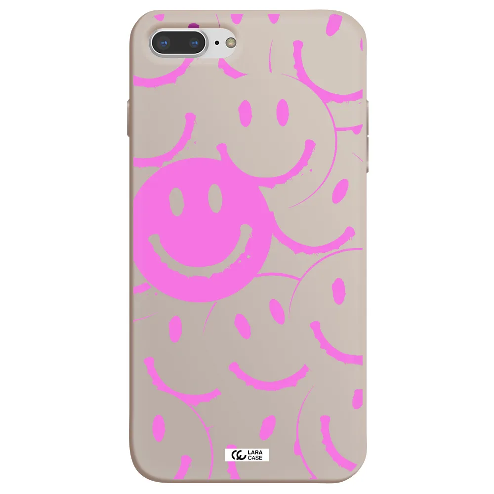 Smile Purple Apple iPhone 8 plus Silicone Stone Case