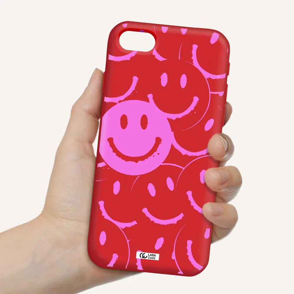 Smile Purple Apple iPhone se 2020 Silicone Imperial Red Case