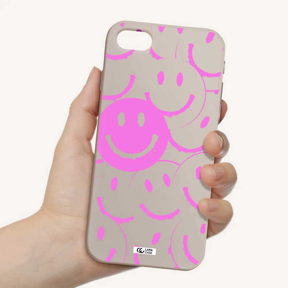 Smile Purple Apple iPhone se 2020 Silicone Stone Case