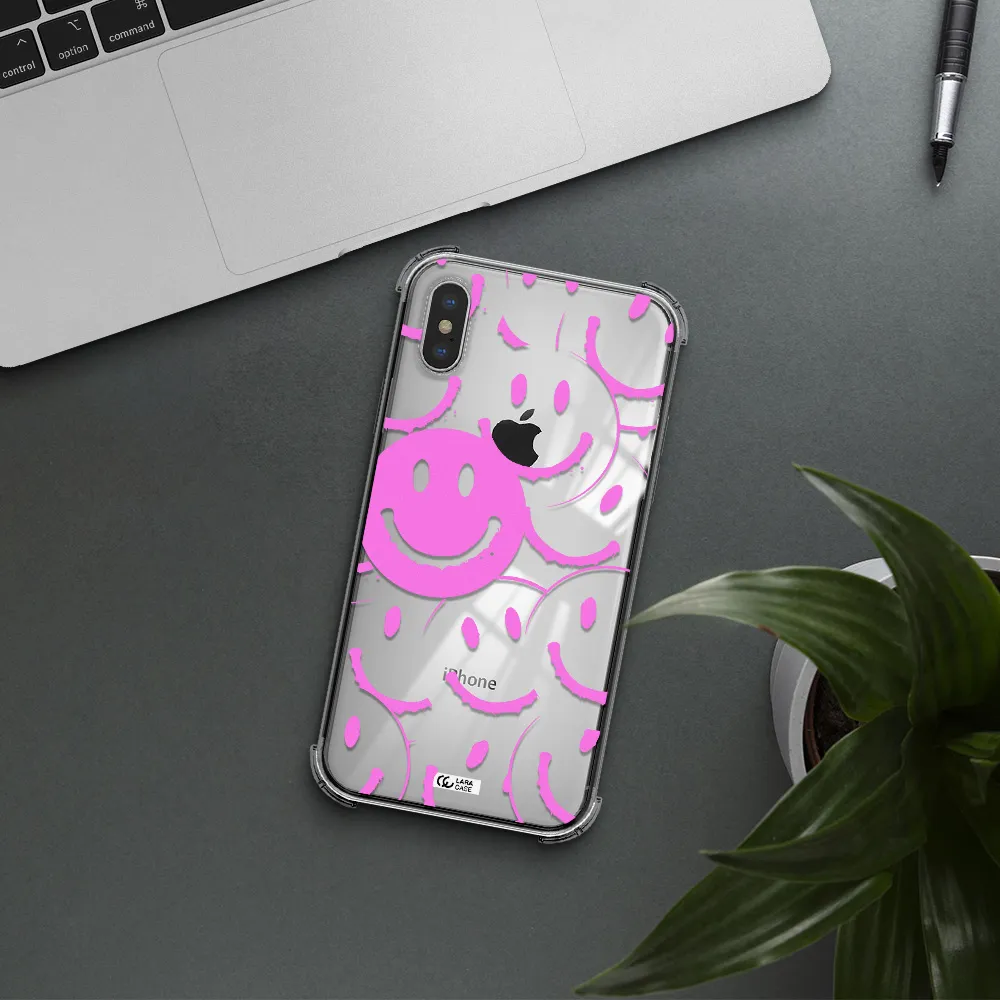Smile Purple Apple iPhone X Clear PC Case