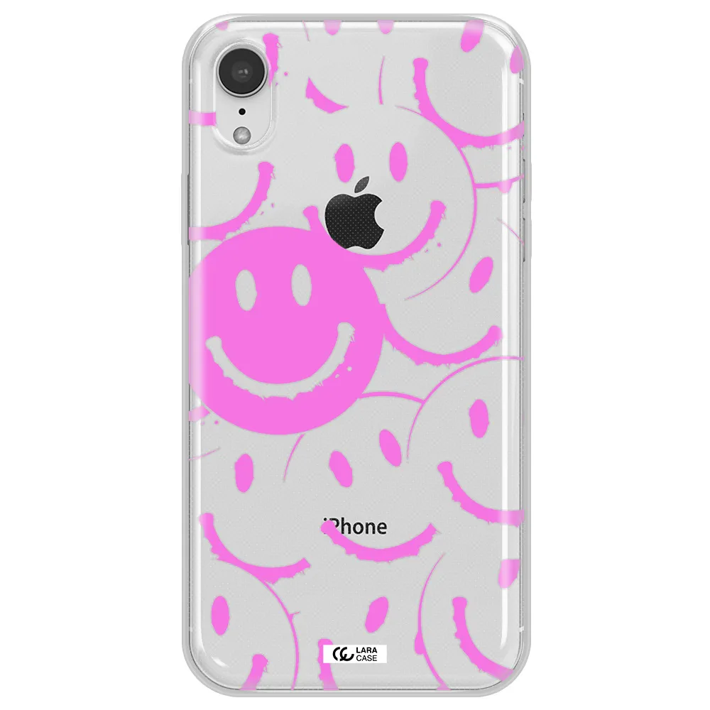 Smile Purple Apple iPhone XR Clear TPU Case