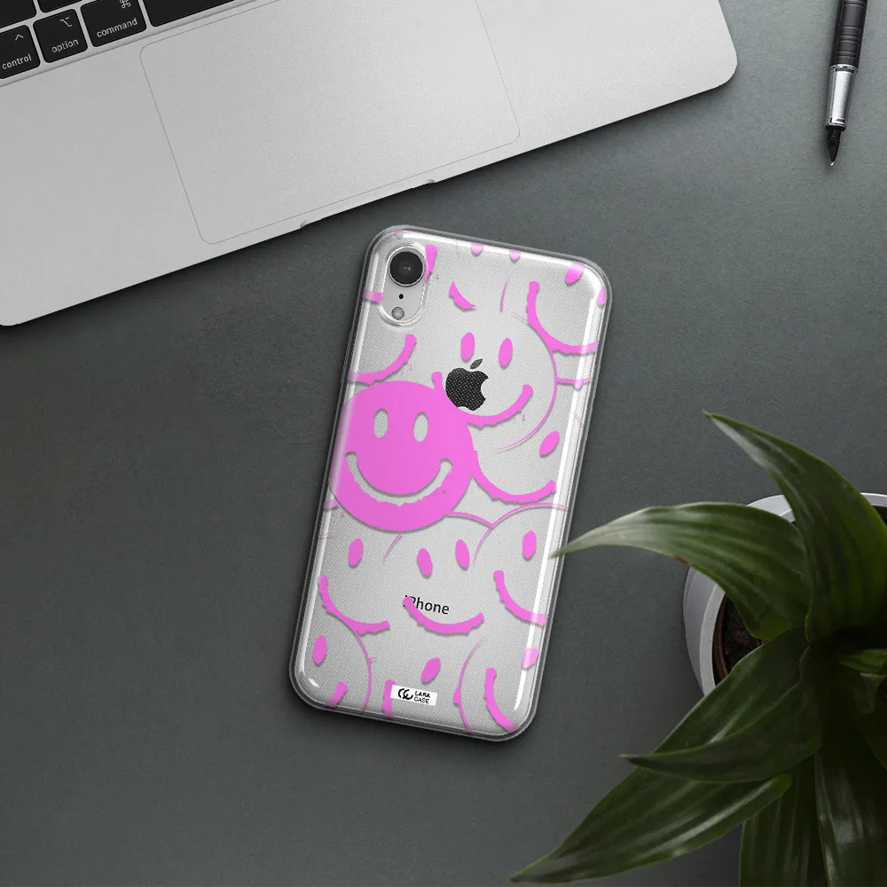 Smile Purple Apple iPhone XR Clear TPU Case