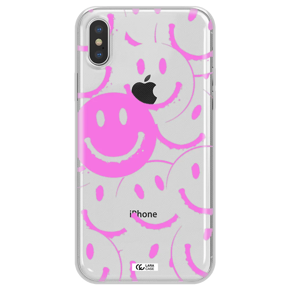 Smile Purple Apple iPhone XS Clear TPU Case