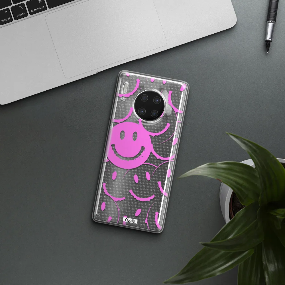 Smile Purple Huawei Mate 30 Pro Clear TPU Case