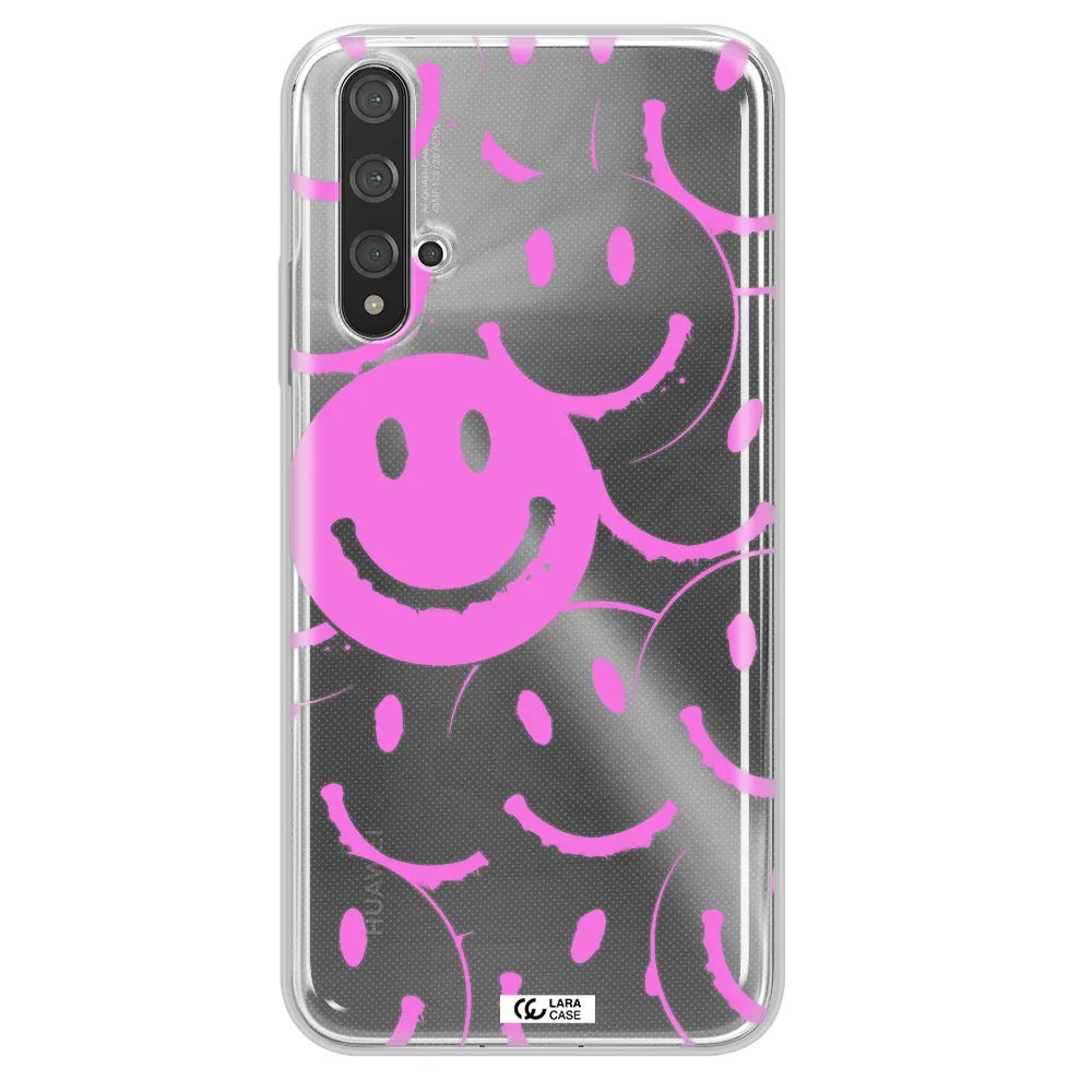 Smile Purple Huawei Nova 5t Clear TPU Case