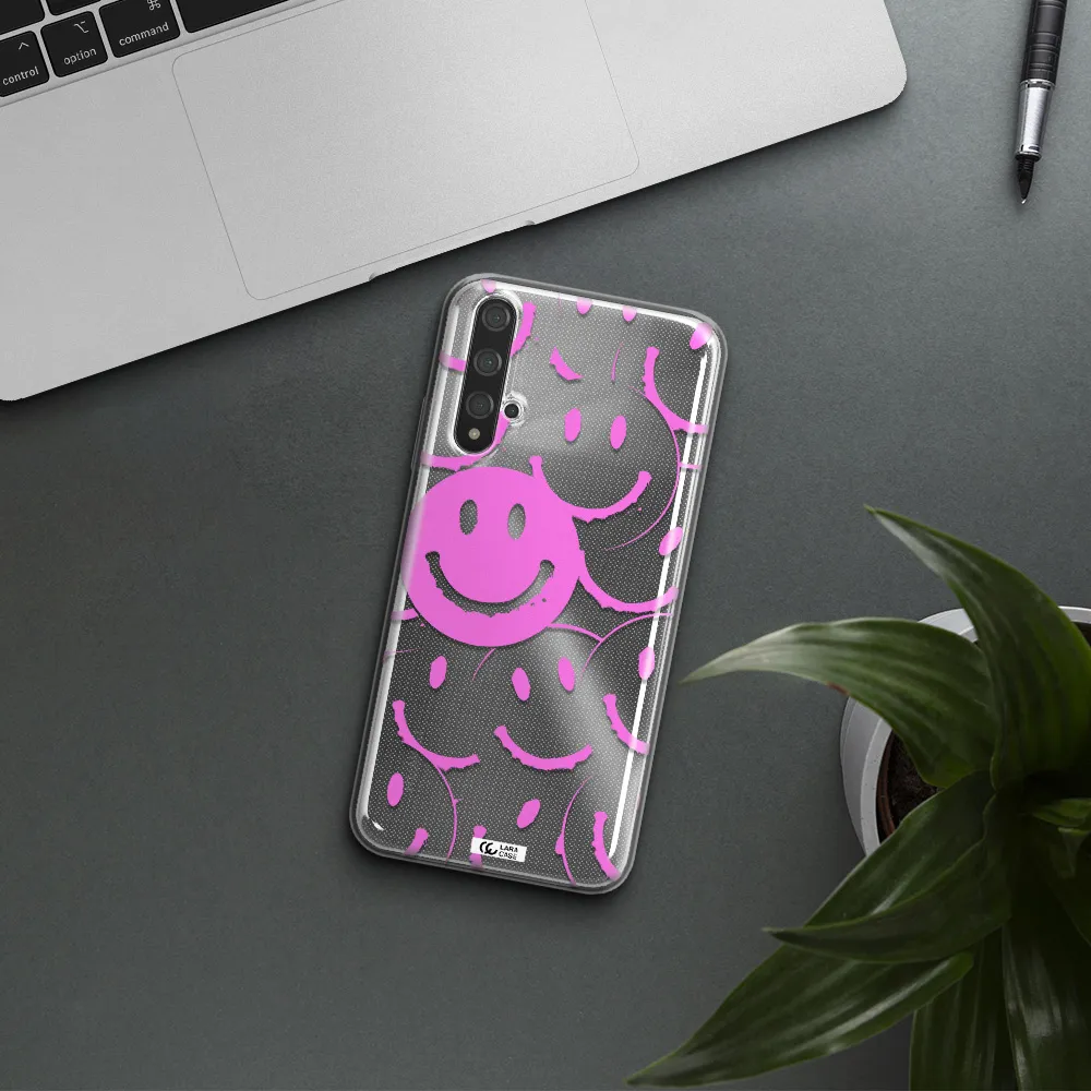 Smile Purple Huawei Nova 5t Clear TPU Case