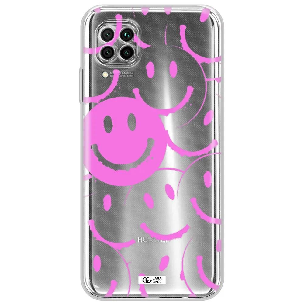 Smile Purple Huawei Nova 7I Clear Tpu Case