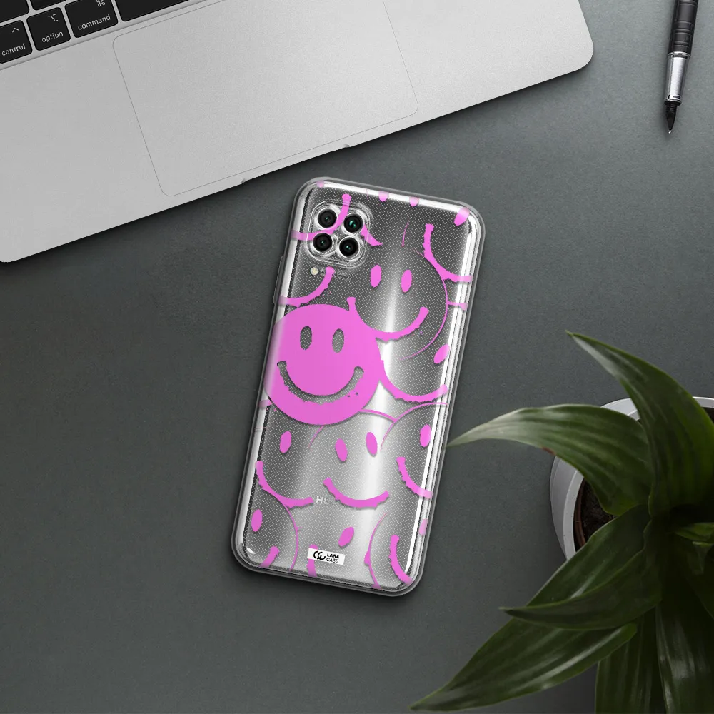 Smile Purple Huawei Nova 7I Clear Tpu Case