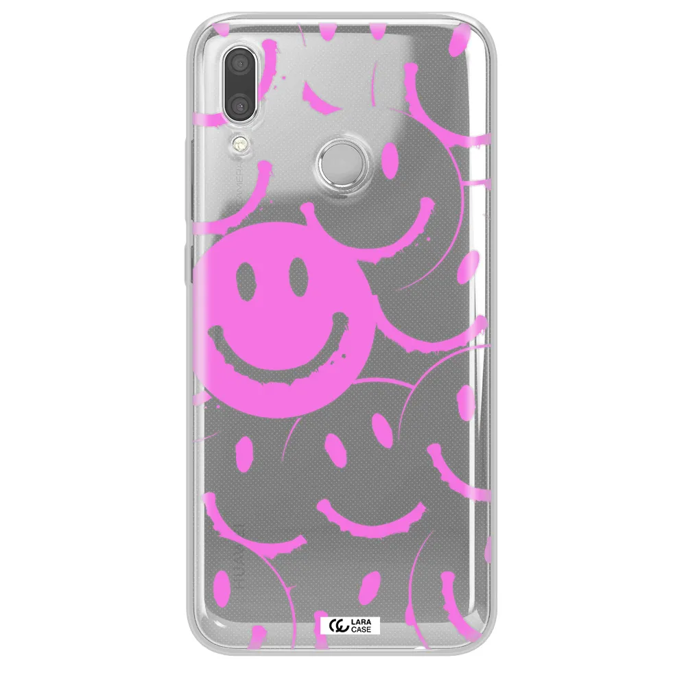 Smile Purple Huawei P Smart 2019 Clear TPU Case