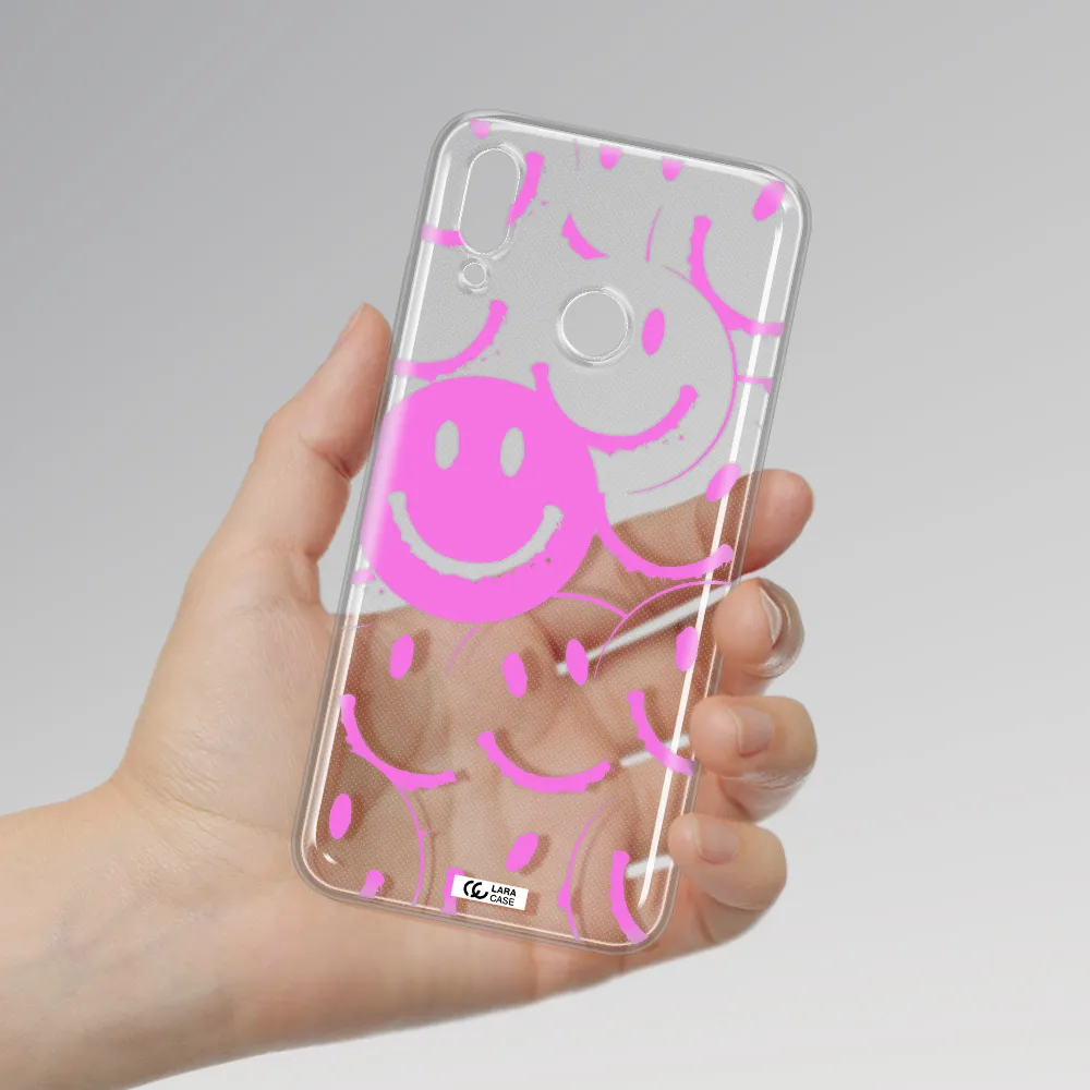 Smile Purple Huawei P Smart 2019 Clear TPU Case