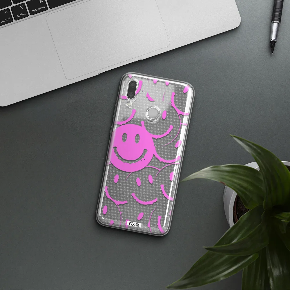 Smile Purple Huawei P Smart 2019 Clear TPU Case