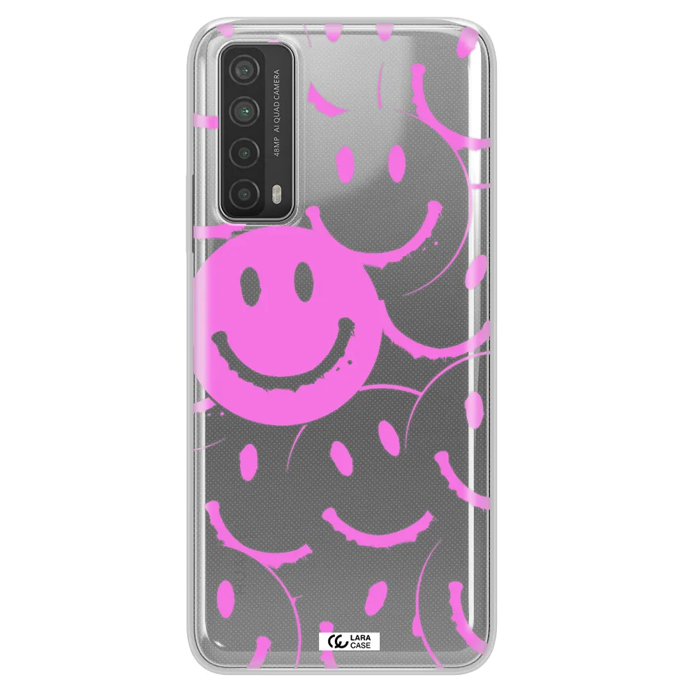 Smile Purple Huawei P Smart 2021 Clear TPU Case