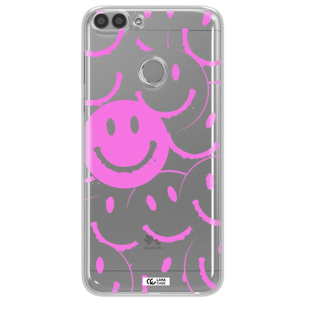 Smile Purple Huawei P Smart Clear TPU Case