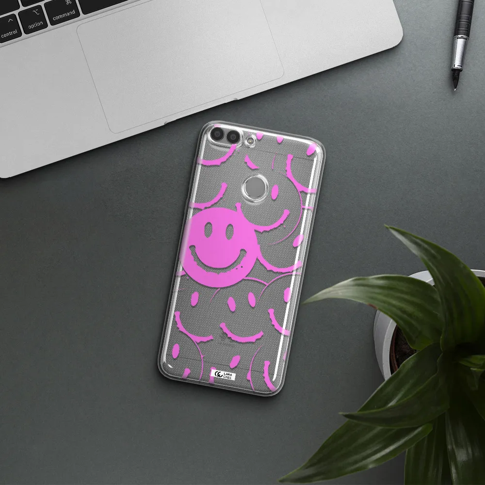 Smile Purple Huawei P Smart Clear TPU Case