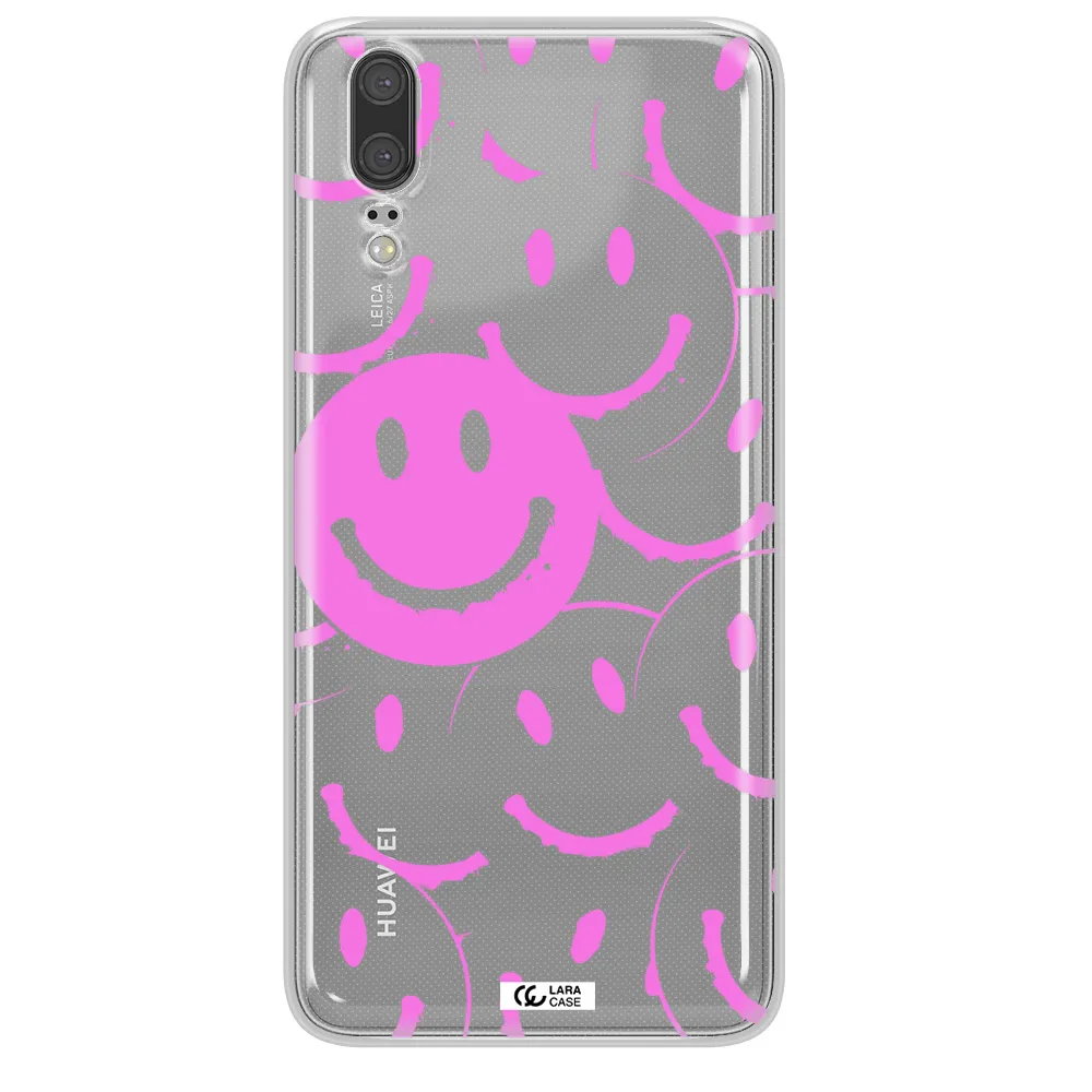 Smile Purple Huawei P20 Clear TPU Case