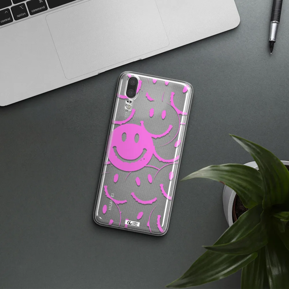 Smile Purple Huawei P20 Clear TPU Case