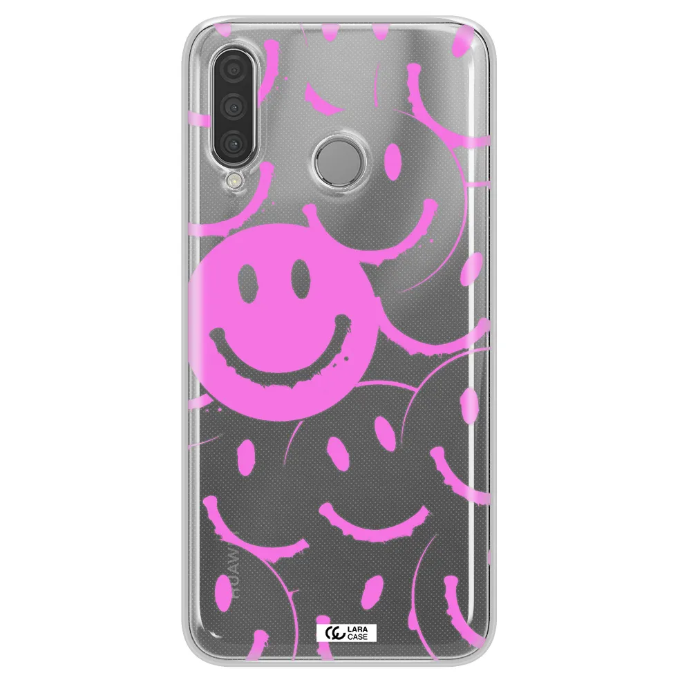 Smile Purple Huawei P30 Lite Clear TPU Case