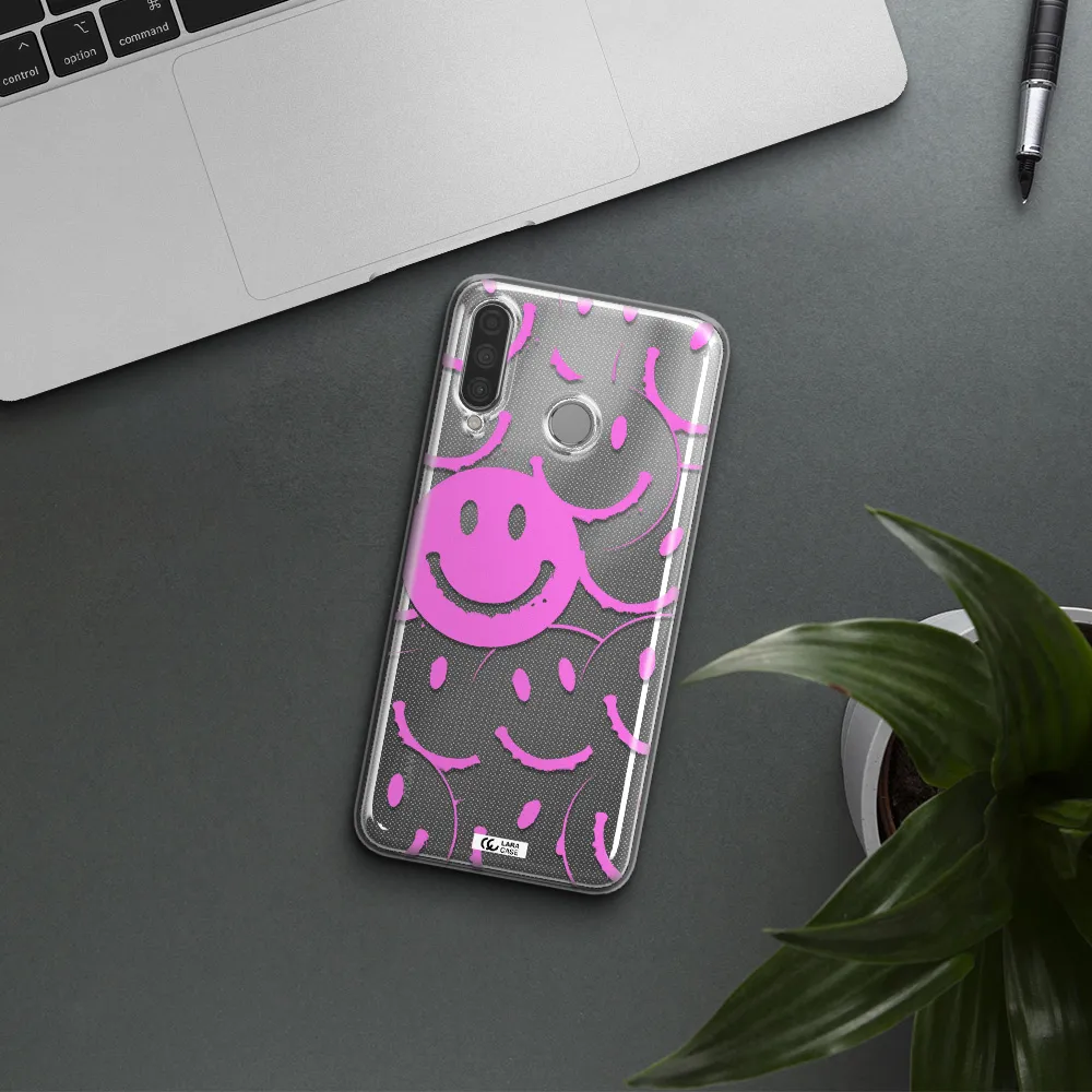 Smile Purple Huawei P30 Lite Clear TPU Case