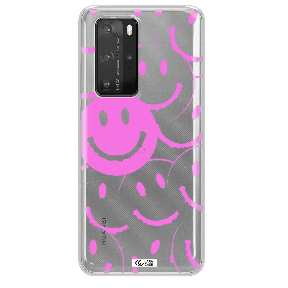 Smile Purple Huawei P40 Pro Clear TPU Case
