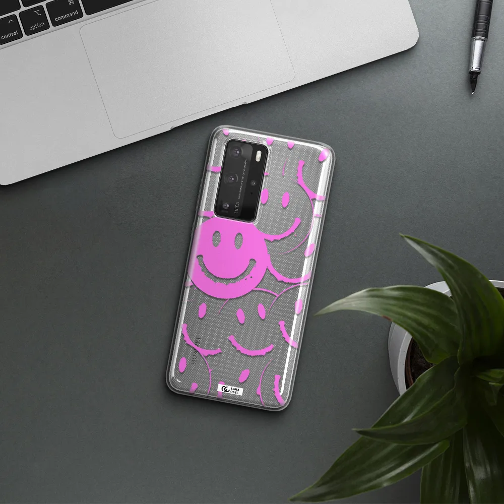 Smile Purple Huawei P40 Pro Clear TPU Case