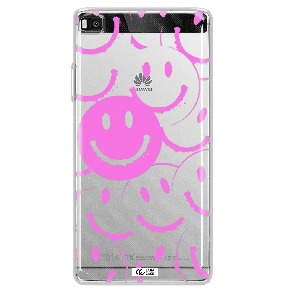 Smile Purple Huawei P8 Clear TPU Case