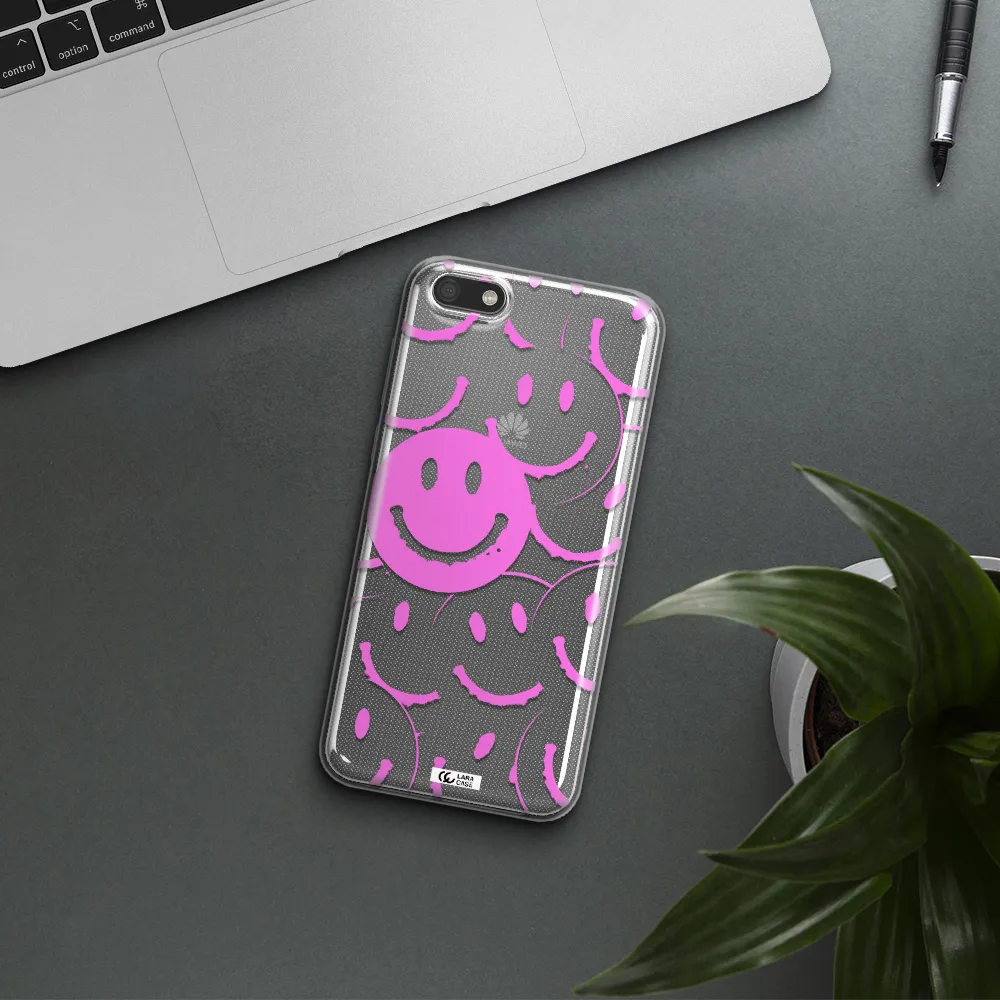 Smile Purple Huawei Y5 2018 Clear TPU Case