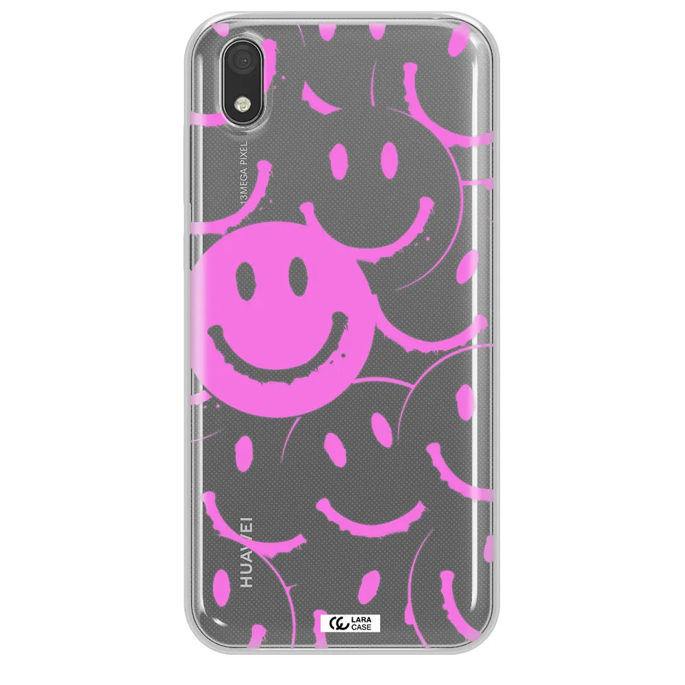 Smile Purple Huawei Y5 2019 Clear TPU Case