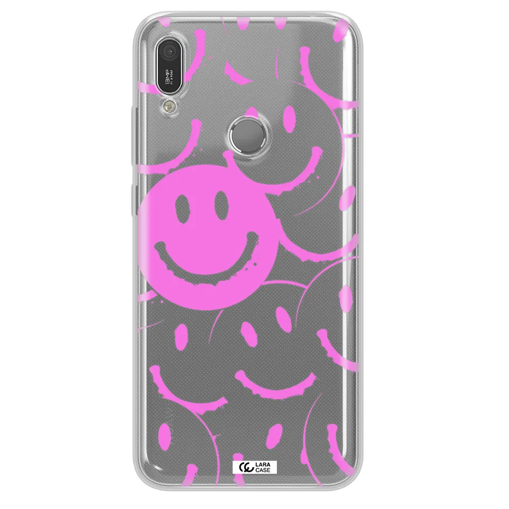 Smile Purple Huawei Y6 2019 Clear TPU Case