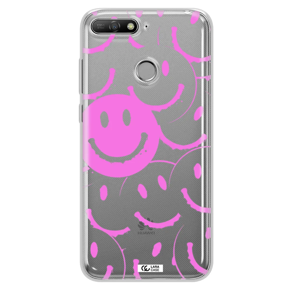 Smile Purple Huawei Y6 Prime 2018 Clear TPU Case