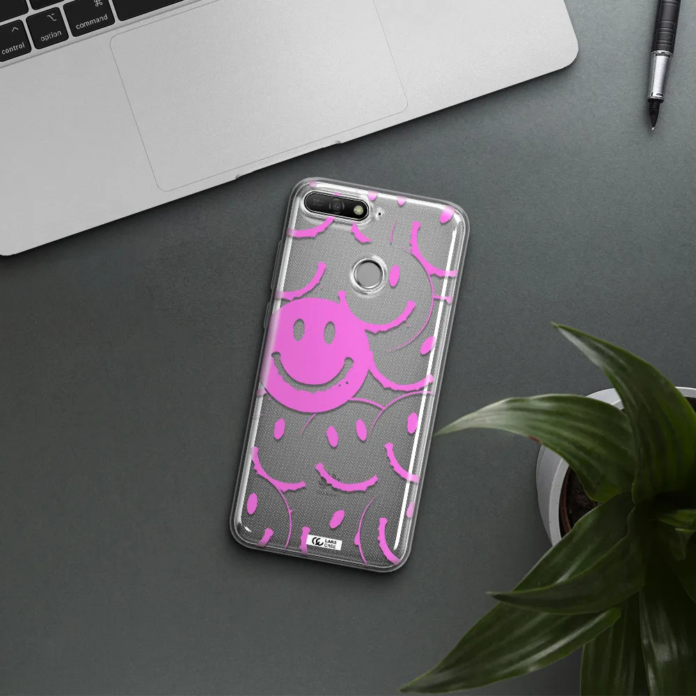 Smile Purple Huawei Y6 Prime 2018 Clear TPU Case