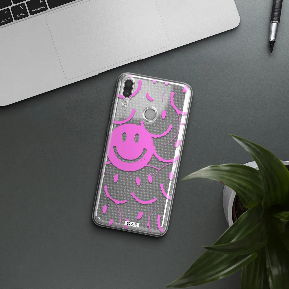 Smile Purple Huawei Y7 2019 Clear TPU Case