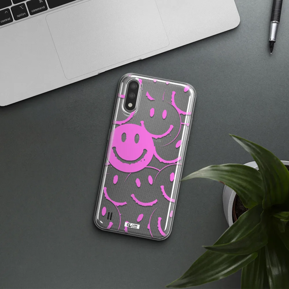 Smile Purple Samsung A01 Clear TPU Case