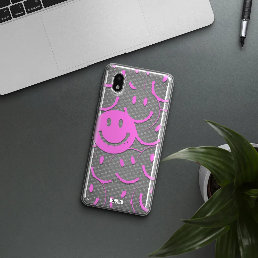 Smile Purple Samsung A01 Core Clear Tpu Case