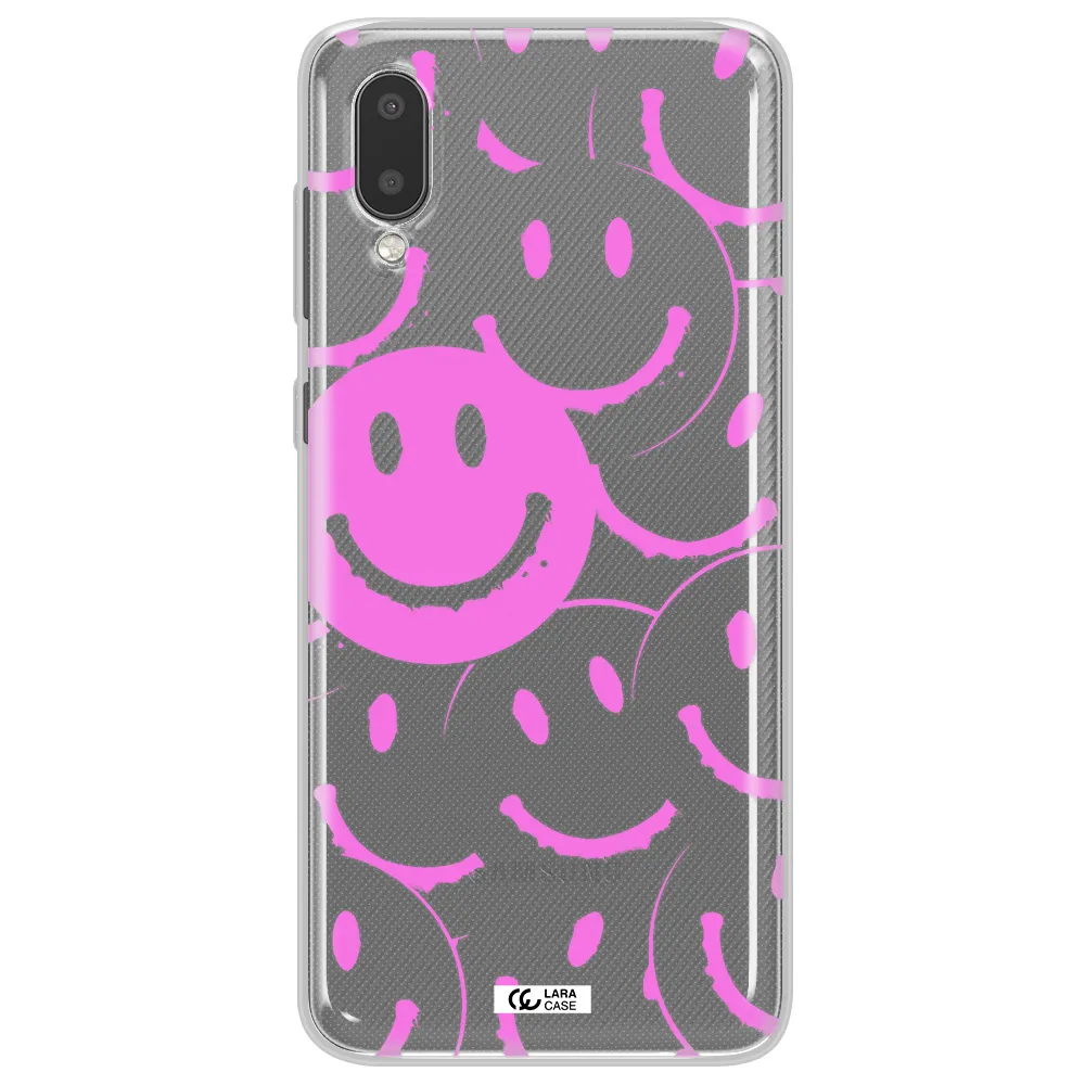 Smile Purple Samsung A02 Clear TPU Case