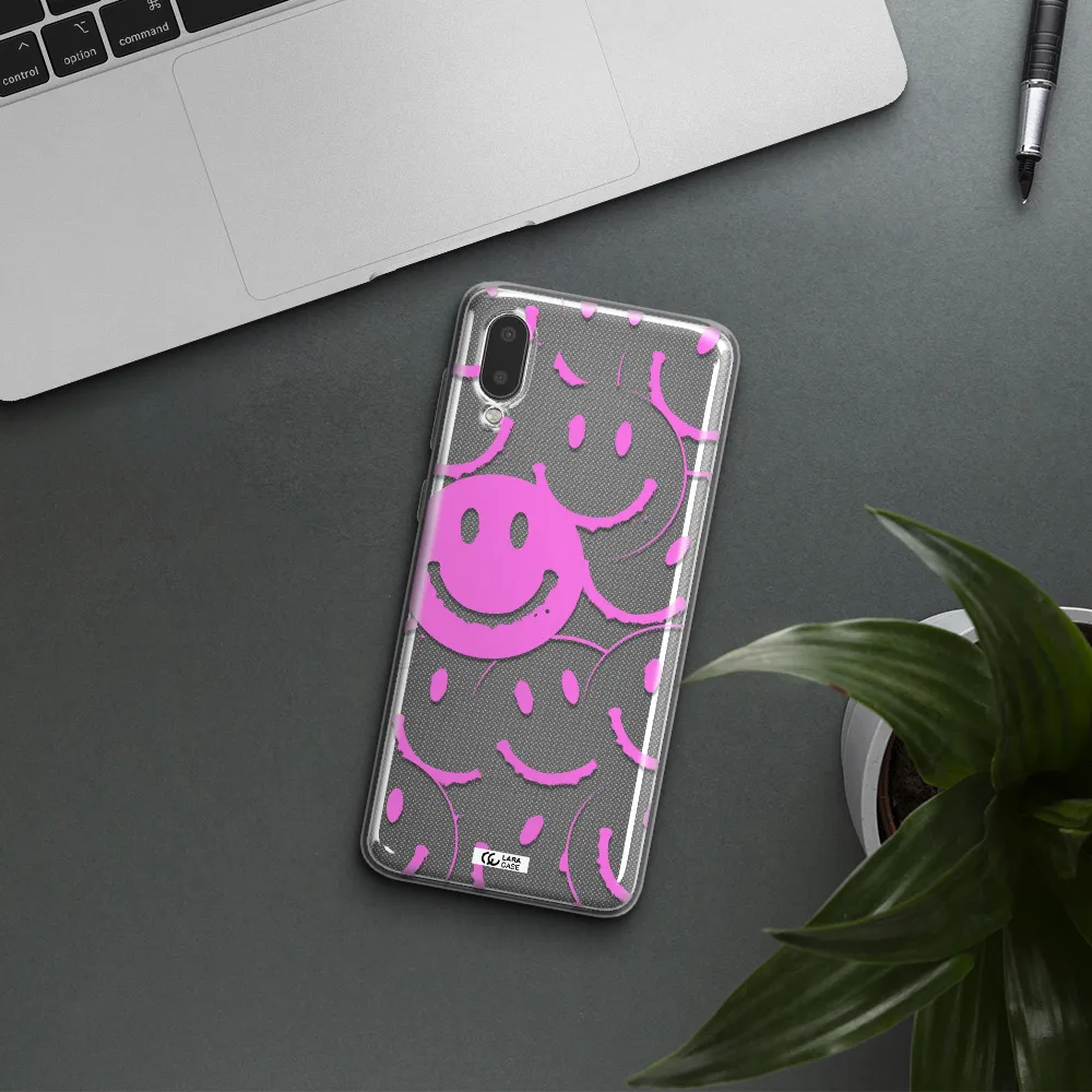 Smile Purple Samsung A02 Clear TPU Case