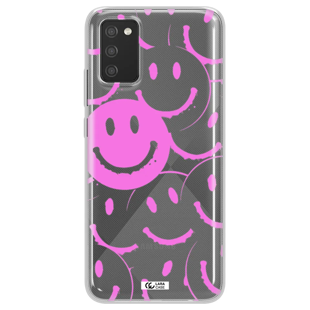 Smile Purple Samsung A02S Clear TPU Case