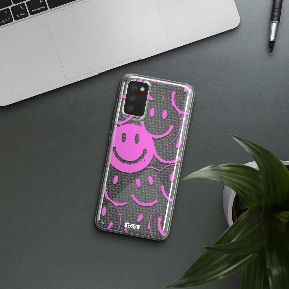 Smile Purple Samsung A02S Clear TPU Case