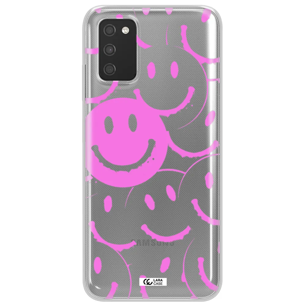 Smile Purple Samsung A03S Clear TPU Case