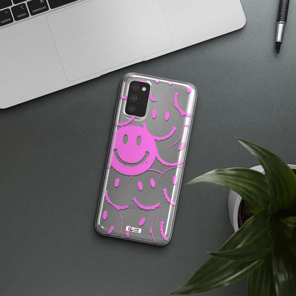 Smile Purple Samsung A03S Clear TPU Case