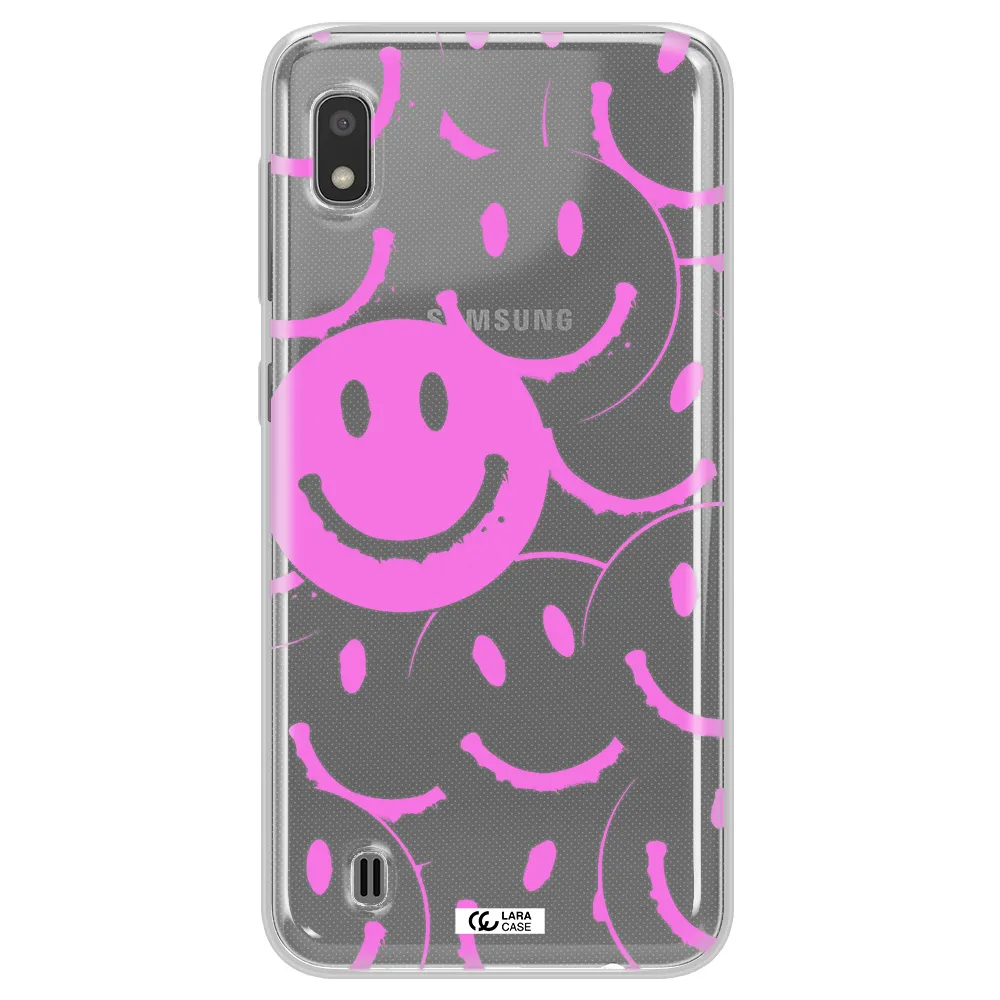 Smile Purple Samsung A10 Clear TPU Case