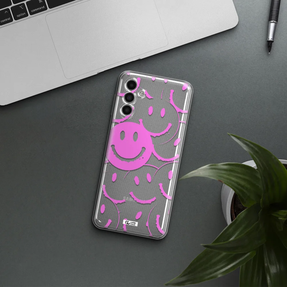 Smile Purple Samsung A13 5G Clear Tpu Case